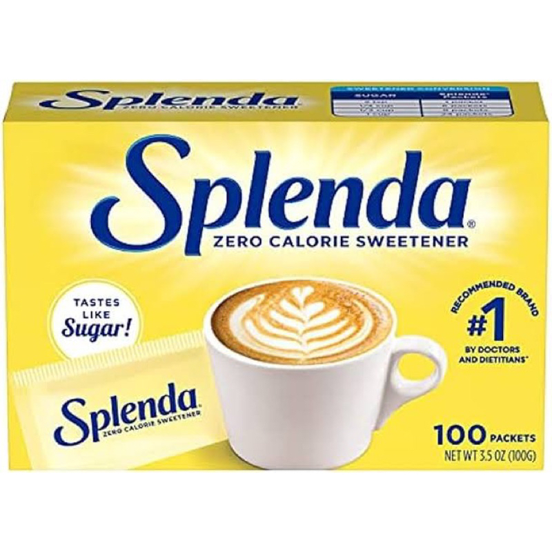 W Splenda zero calories sugar 100s น้ำตาล 0แคลอรี่ 100ซอง นำเข้าจากอเมริกา🇺🇸
