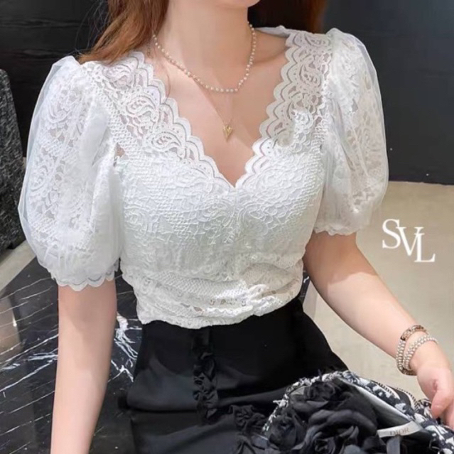 เสื้อลูกไม้แขนมุ้งน้ารักผ้ายืด