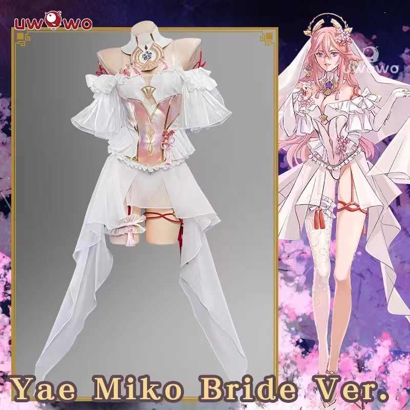 Uwowo yae miko คอสเพลย์ชุดเจ้าสาวพิเศษ Uwowoxailish: genshin infilm fanart yae miko bride ver.cospla
