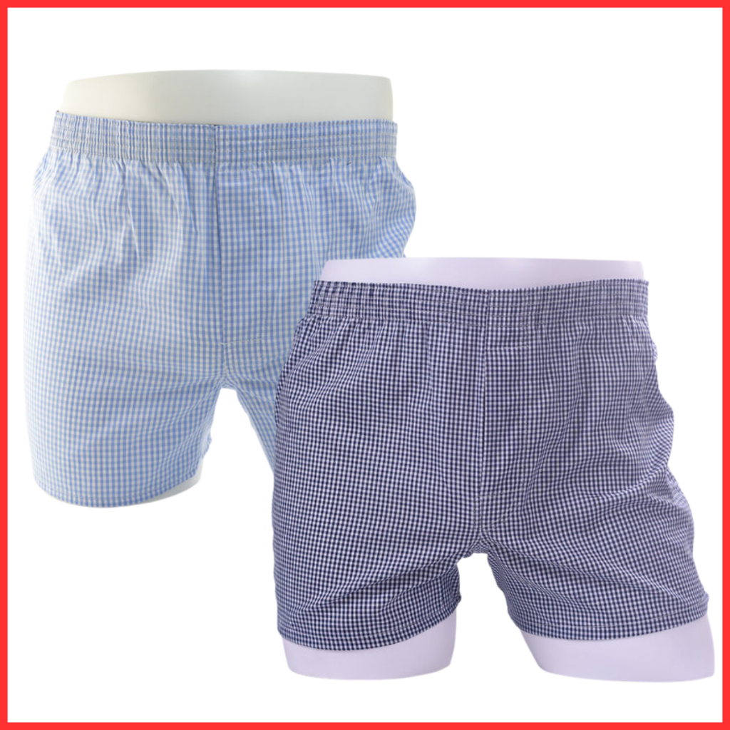 บ๊อกเซอร์ Boxer Cotton 100% สีและแบบตามภาพเลย  รับประกันคุณภาพดี ยืดได้  ใส่สบาย(ลายตารางถี่)