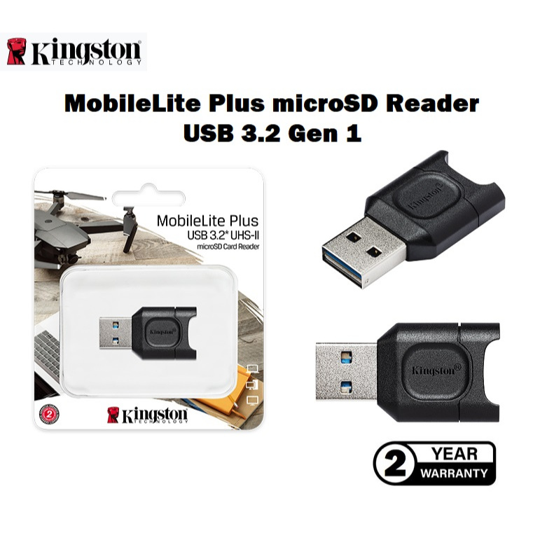 Kingston การ์ดรีดเดอร์ UHS-II microSD MobileLite Plus microSD Reader USB 3.2 Gen 1 ประกัน 2 ปี (MLPM)