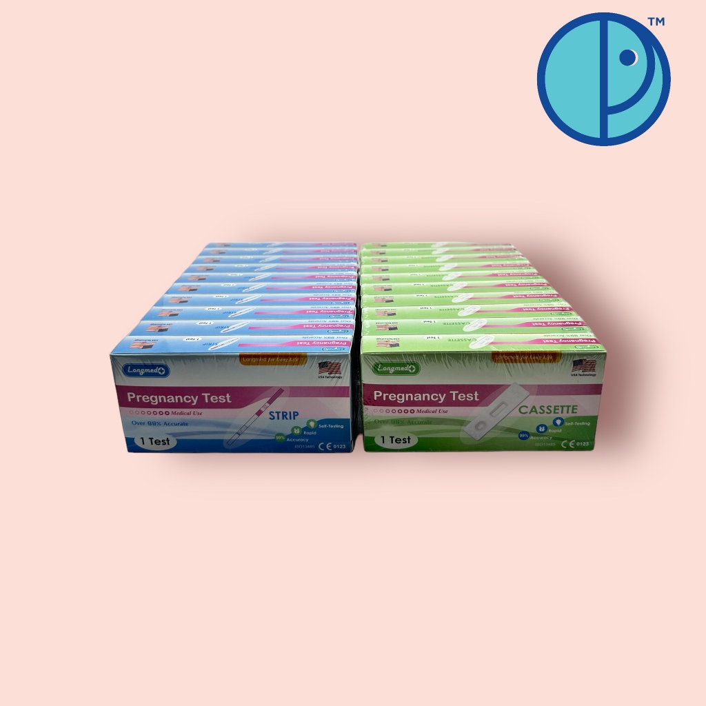 💥ยกแพค💥Longmed Pregnancy Test ชุดทดสอบการตั้งครรภ์ลองเมด แบบจุ่ม และ แบบหยด (แพค 10 กล่อง)