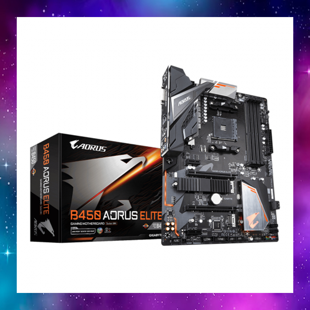 MAINBOARD (เมนบอร์ด) AM4 GIGABYTE B450 AORUS ELITE RYZEN ใช้งานปกติ