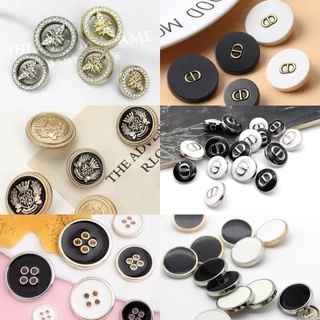 กระดุมโลหะ CD สีทอง,เงิน ทรงแบน/กลม/วินเทจ/หัวใจ แฟชั่น ขนาด 15,18,23,25 mm (2/3)