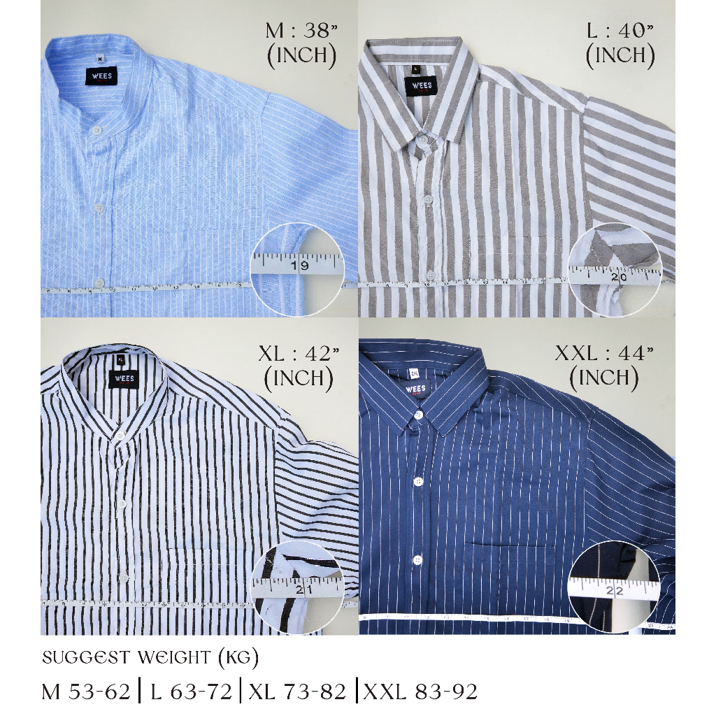 เสื้อเชิ้ตผู้ชาย คอปก แฟชั่น ใส่เที่ยว ใส่ทำงาน เสื้อเชิ้ตแขนยาว เสื้อเชิ้ตสีขาว WEES THAILAND - รูปที่ 6