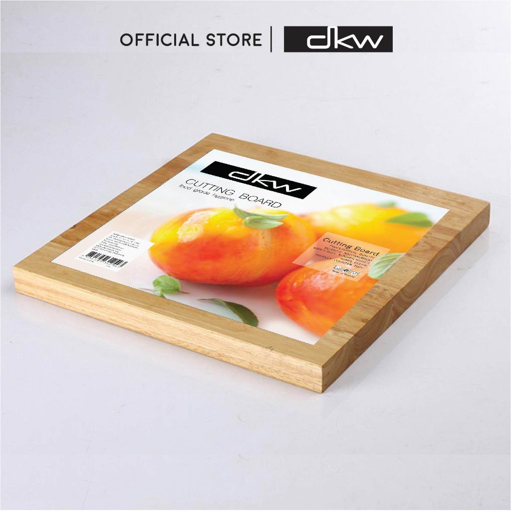 DKW WA-3535 เขียงไม้ยางพารา ทรงเหลี่ยม Wooden Cutting Board