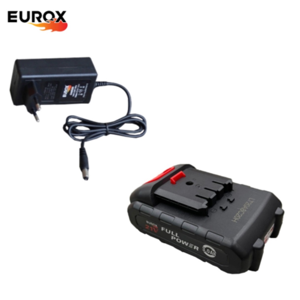 EUROX แบตเตอรี่เครื่องตัดหญ้าไร้สาย และ แท่นชาร์จแบตเตอรี่เครื่องตัดหญ้าไร้สาย 21V  bbsupertools