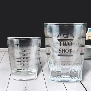 [C044]แก้วช็อต กาแฟเอสเปรสโซ่ แก้วตวงกาแฟ มีขีดวัด ขนาด 30/60มล. Espresso Shot Glass