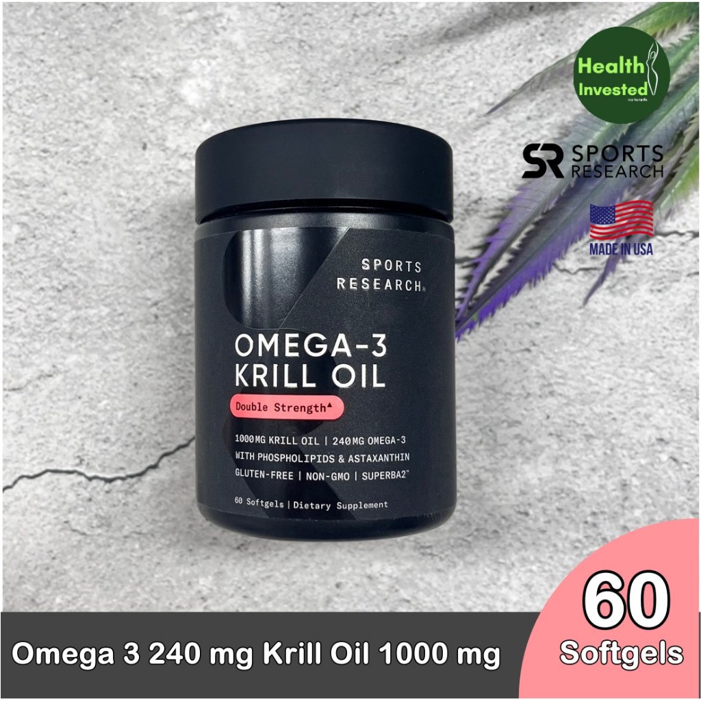  Omega 3 240 mg Krill Oil 1000 mg 60 Softgels โอเมก้า 3 จากน้ำมันคริลล์