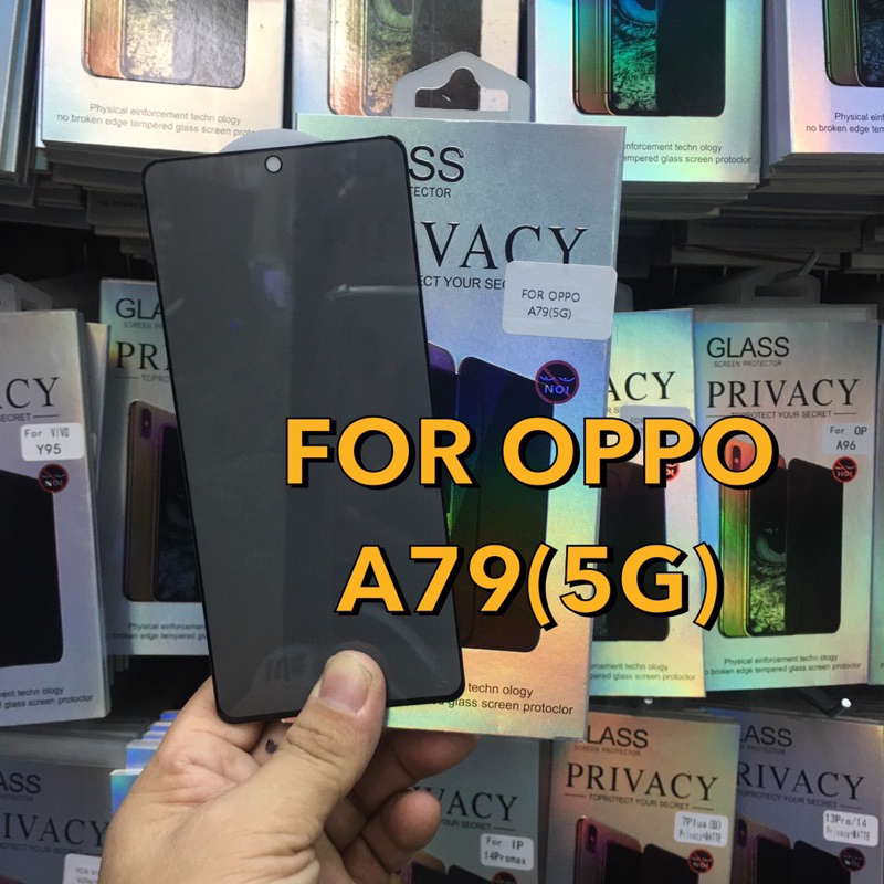 ฟิล์มกระจกกันเสือก OPPO A79(5G) ฟิล์มกันรอยหน้าจอ ฟิล์มกระจกนิรภัยกันรอย กระจกเต็มจอ ขอบดำ(Full Glue)(Black)