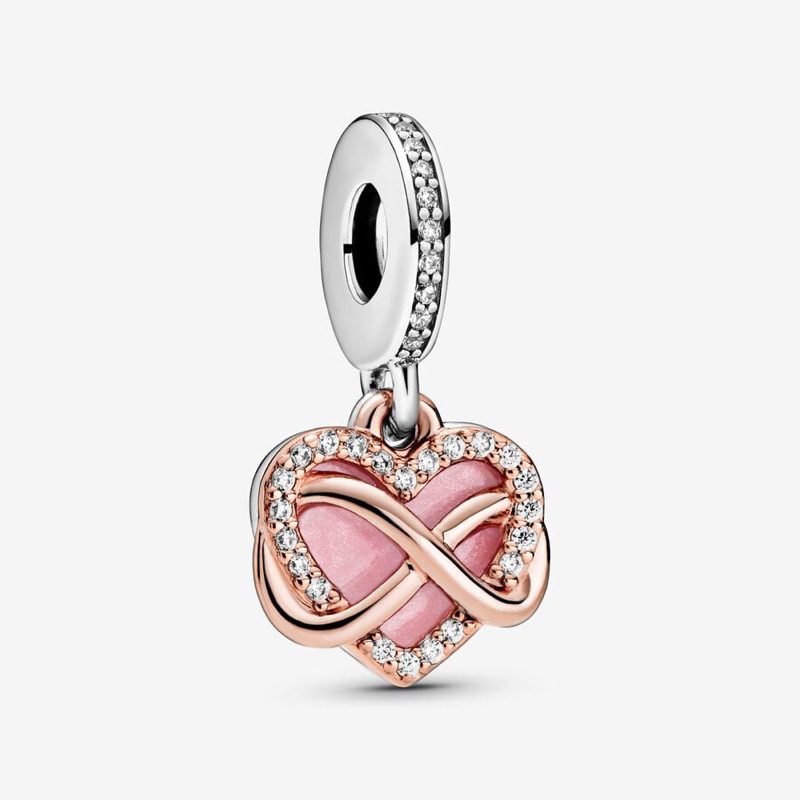 PANDORA Sparkling Infinity Heart Dangle แพนโดร่า ติ้งหัวใจชมพูอินฟินิตี้