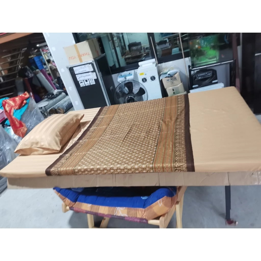 ผ้าปูเบาะนวดไทย ที่นอนปิคนิค เบาะผู้ป่วย ผ้าไมโครคอตตอนลายริ้ว thumbnail 4