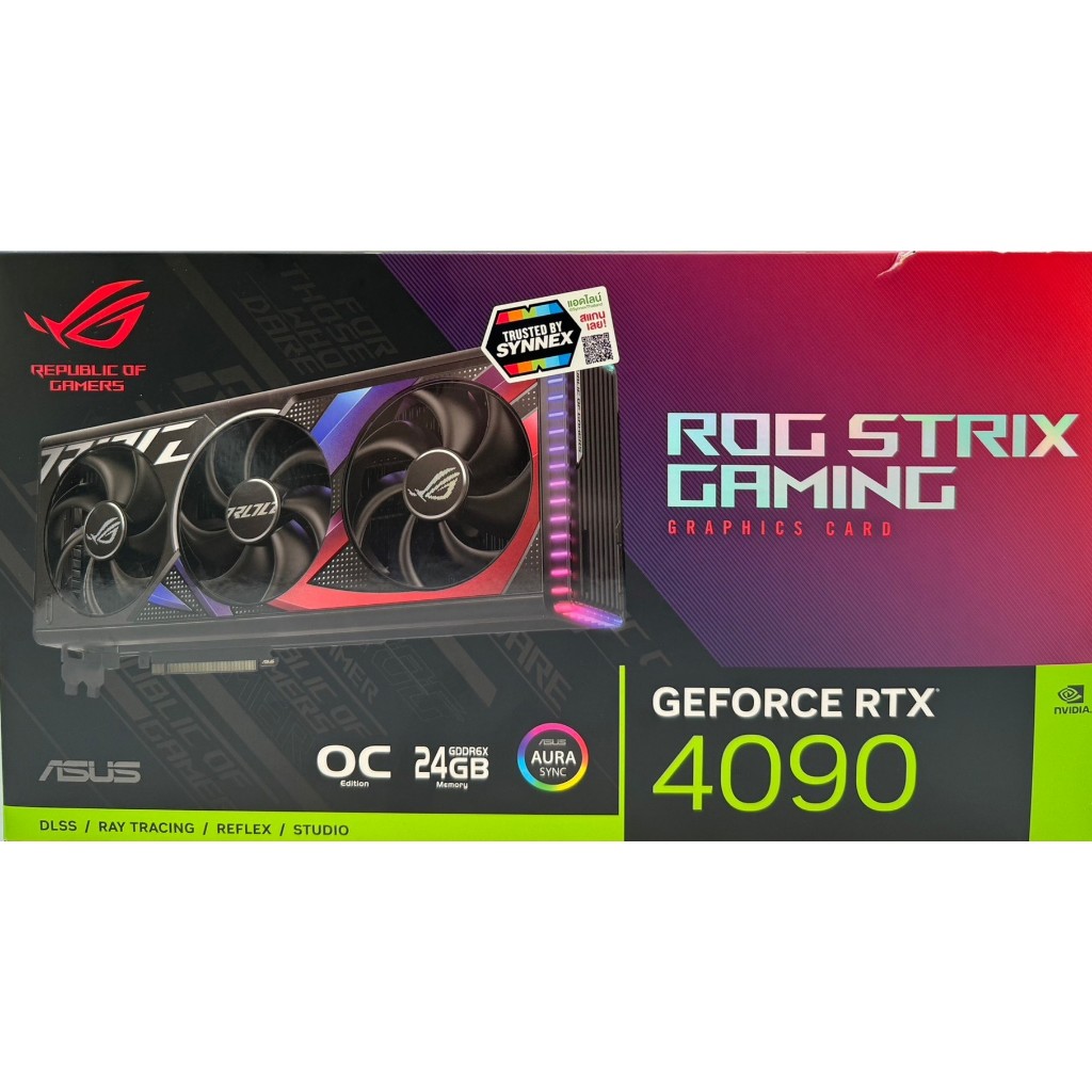 VGA (การ์ดจอ) ASUS ROG STRIX GEFORCE RTX 4090 OC EDITION 24GB GDDR6X มือสอง ประกันไทย