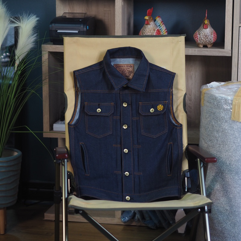 DOK KHUN DENIM JACKET 16oz รุ่นรุ่งอรุณเเขนสั้น