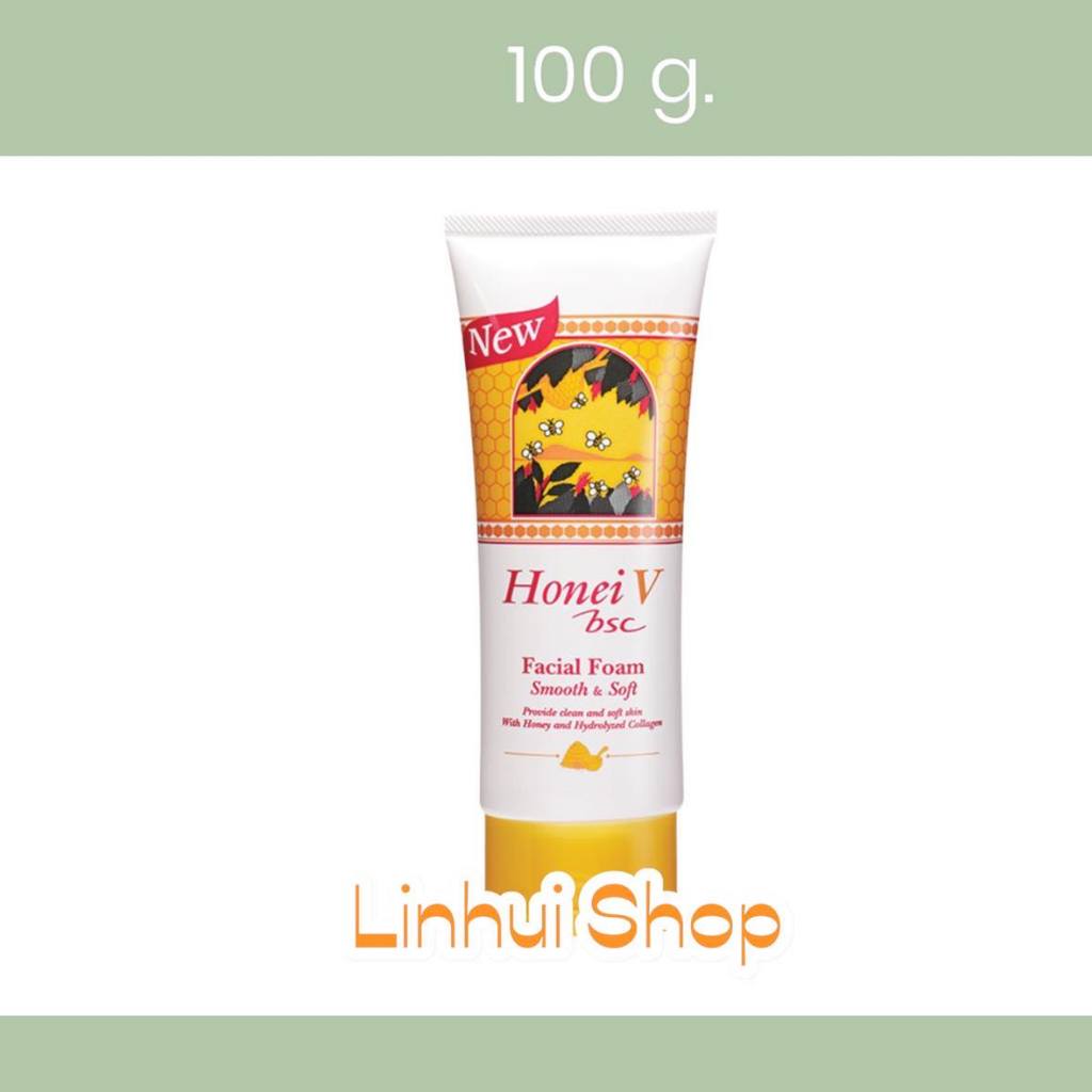 HONEI V BSC FACIAL FOAM ฮันนี่ วี บีเอสซี เฟเชียลโฟม โฟม โฟมน้ำผึ้ง ผิวหน้าสะอาดเรียบเนียน นุ่มชุ่มชื่น 100 g 1 หลอด