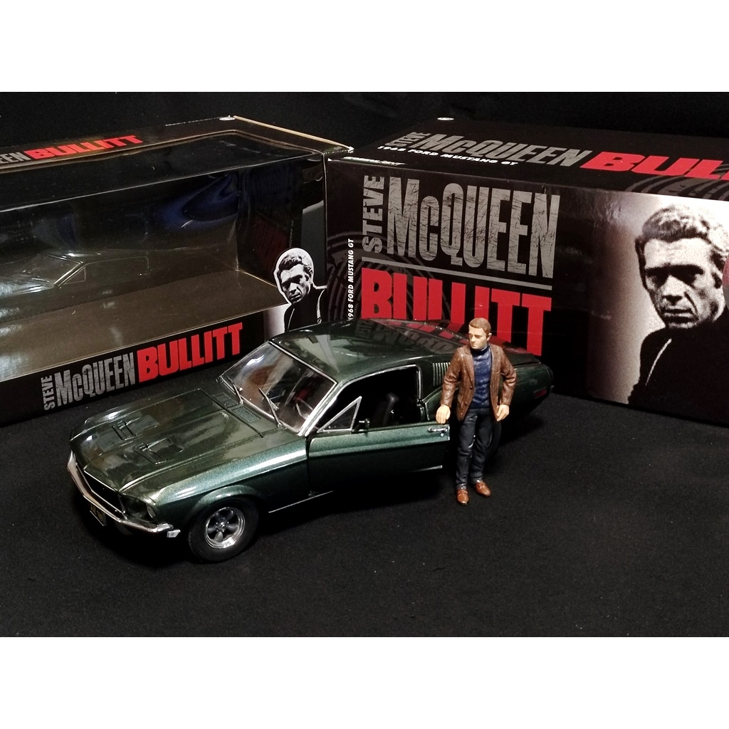 โมเดลรถfordmustanggt 1/18+หุ่น โมเดลรถfordmustangstevemaqueen โมเดลรถ fordmustang gt steve maqueen b