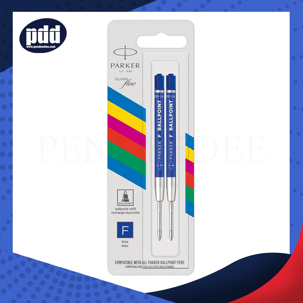 แพ็คคู่ PARKER Eco Refill Ballpoint Pens F 0.5 mm. Black,Blue –แพ็คคู่ ไส้ปากกาลูกลื่น PARKER อีโก้ ขนาด 0.5 มม.