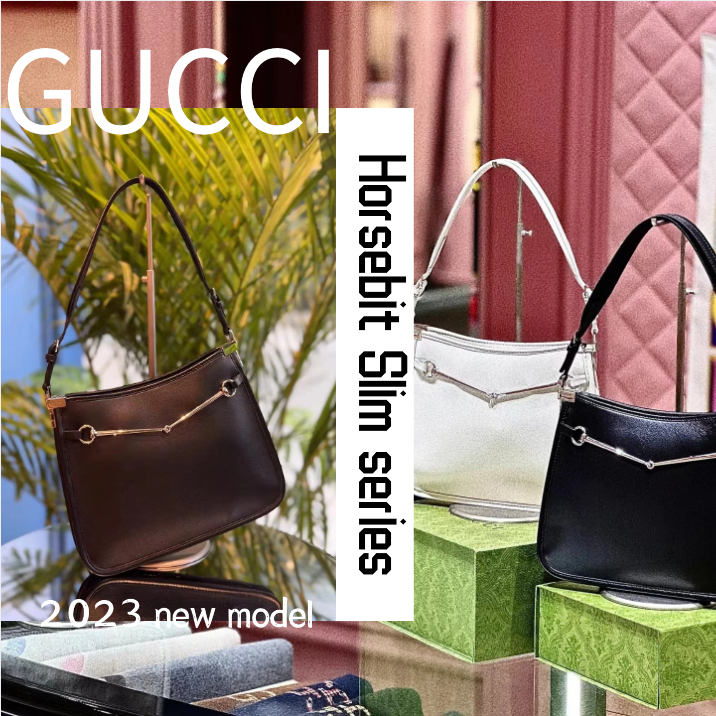 กุชชี่ Gucci Horsebit Slim series กระเป๋าสะพายใบเล็ก/รุ่นใหม่ล่าสุด/กระเป๋าถือ/สินค้าเครื่องหนัง