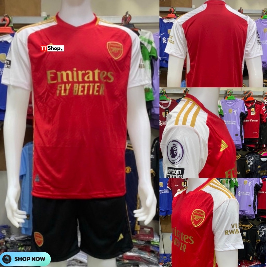 ชุดบอลเสื้อบอลทีมอาร์เซนอล.Arsenal  (M.L.XL.XXXLเป็นชุด)เนื้อผ้าดีใส่สบายของมีพร้อมส่งของส่งทุกวัน