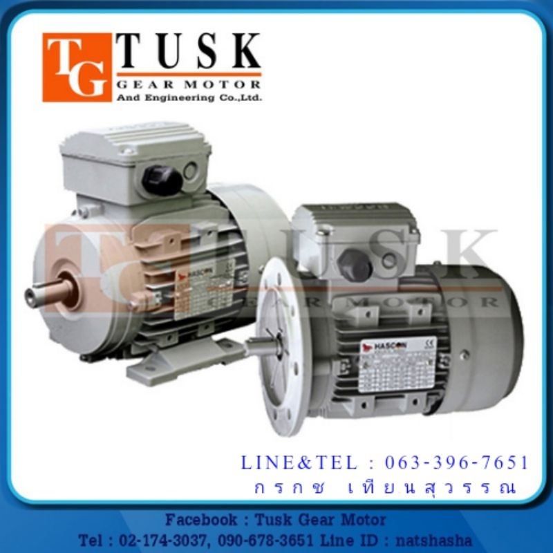 HASCON​ Motor​ 0.25kw. 4P​ B3 B5 220/380v.​ 3Ph มอเตอร์​ 1/3แรง​ 4โพล​ ขาตั้ง หน้าแปลน​ ไฟ​ 3เฟส