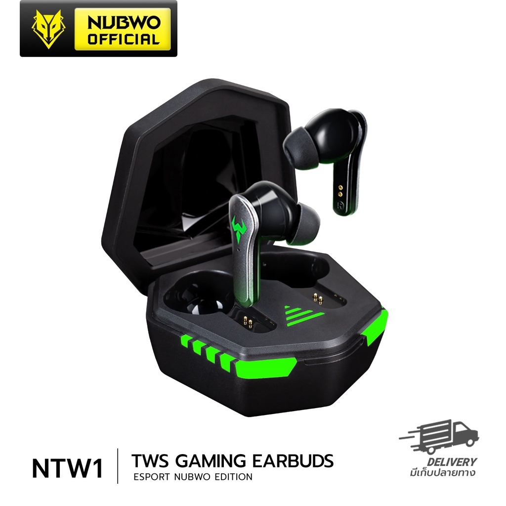 ⚡️หูฟังเกมมิ่งไร้สาย⚡️ NUBWO NTW1 หูฟังบลูทูธ ใช้งานได้ทั้งเล่นเกม ฟังเพลง ไม่ดีเลย์ แยกเสียงชัดเจน 