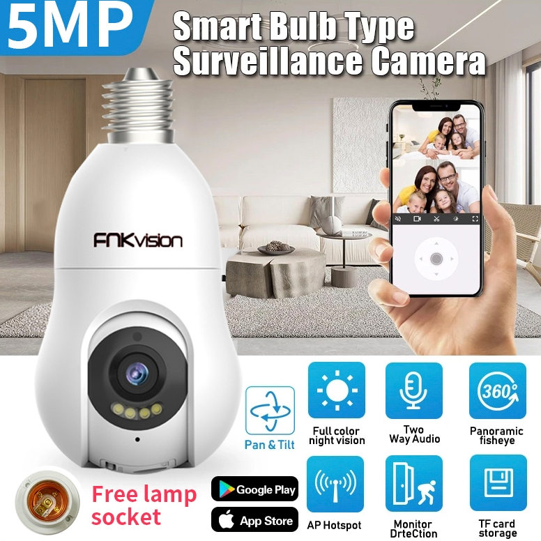 FNKvision กล้องวงจรปิด 2.4G wifi Color Full HD ​5ล้านพิกเซล ติดตั้งภายนอก ภาพสี 24 ช.ม. ระบบติดตามอัจฉริยะ พูดคุยโต้ตอบ