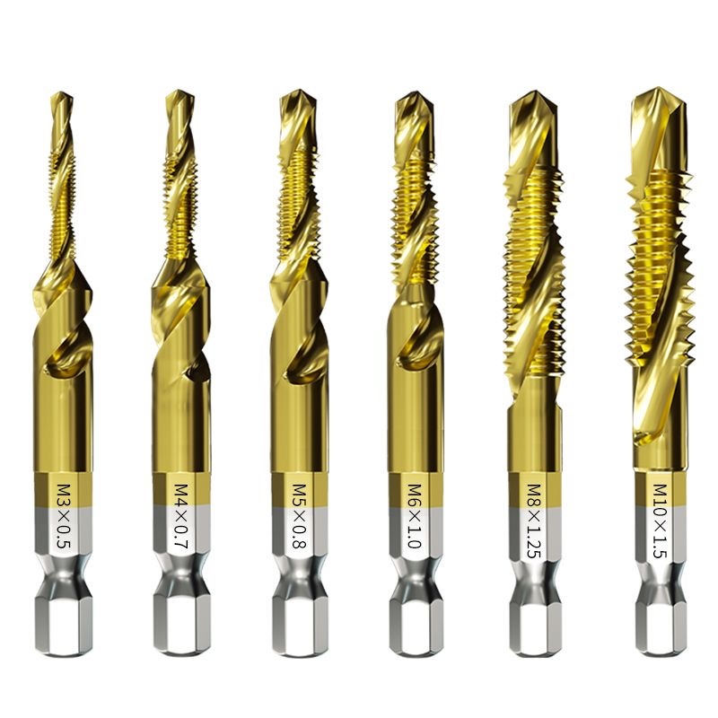 ชุดต๊าปเกลียว ดอกต๊าป ตะปูเจาะอเนกประสงค์ ชุดต๊าปเกลียว 6PCS การเจาะโลหะ  แบบอย่าง ดอกต๊าป(M3-M10) HSS ต๊าปสกรูเกลียว