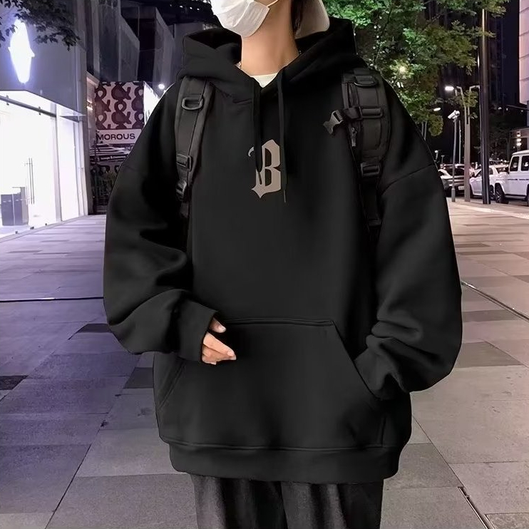 TS MEN เสื้อแขนยาวมีฮู้ด เสื้อกันหนาวมีฮู้ด ผ้าสำลี ผ้าหนาดีใส่สบาย รุ่น0210