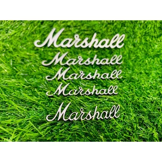 โลโก้ Marshall (เหมือนแท้) ติดตู้ลำโพง diy ติดตู้แอมป์กีต้าร์ logo มาแชล สีเหมือนแท้ วัสดุอะคิลิค หนา2mm