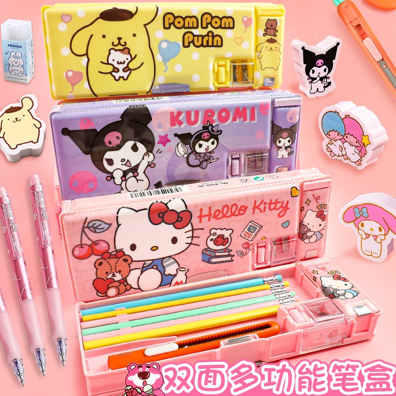 พร้อมส่ง กล่องดินสอแม่เหล็ก2ด้าน ลายการ์ตูน อุปกรณ์การเรียน น่ารัก เครื่องเขียน เด็ก ซานริโอ้ Pencil Case