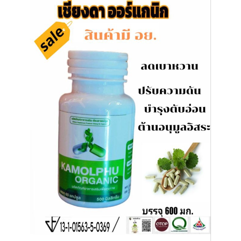เชียงดาออร์แกนิค มี อย. ขนาด500 มก.60/100 แคปซูล 6 กป.ส่งฟรี