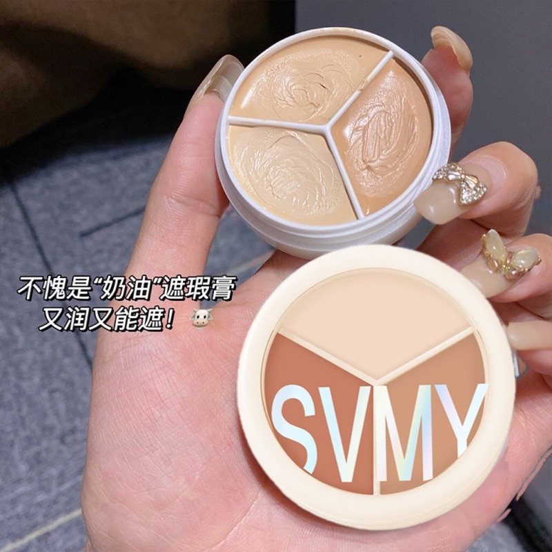 พาเลทคอนซีลเลอร์ 3 สี เนื้อครีม ปกปิดรอยสิว รอยคล้ําใต้ตา มัลติฟังก์ชั่น แต่งหน้า หน้ากระจ่างใส เครื่องสําอางบนใบหน้า