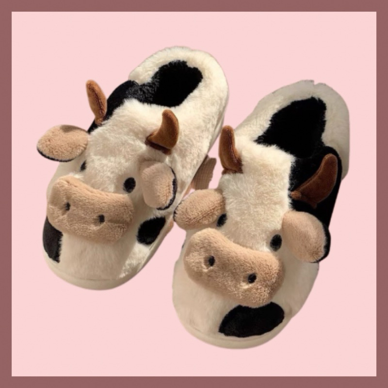 พร้อมส่ง slipper น้องวัว นุ่มนิ่ม ใส่สบาย