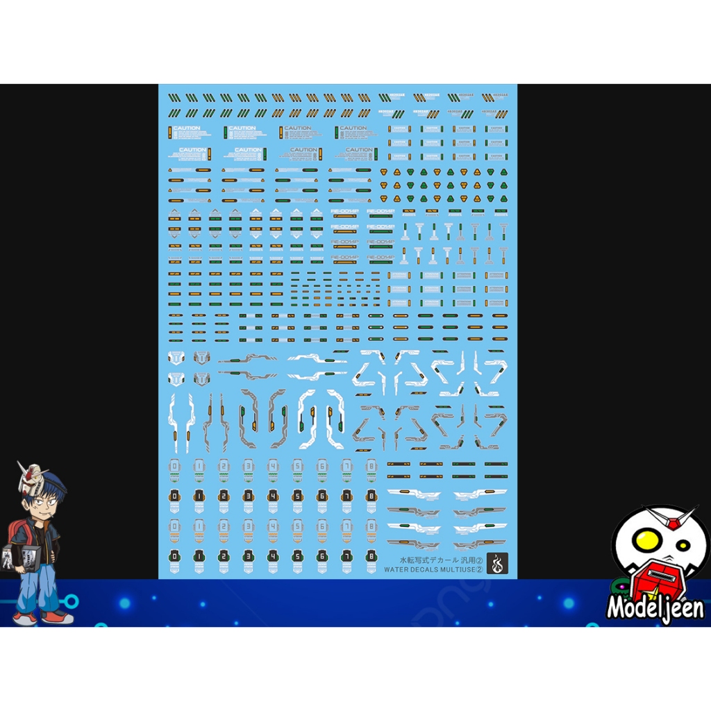 (Ghost-Decal)  Water Decal 081 Caution Multiuse 2