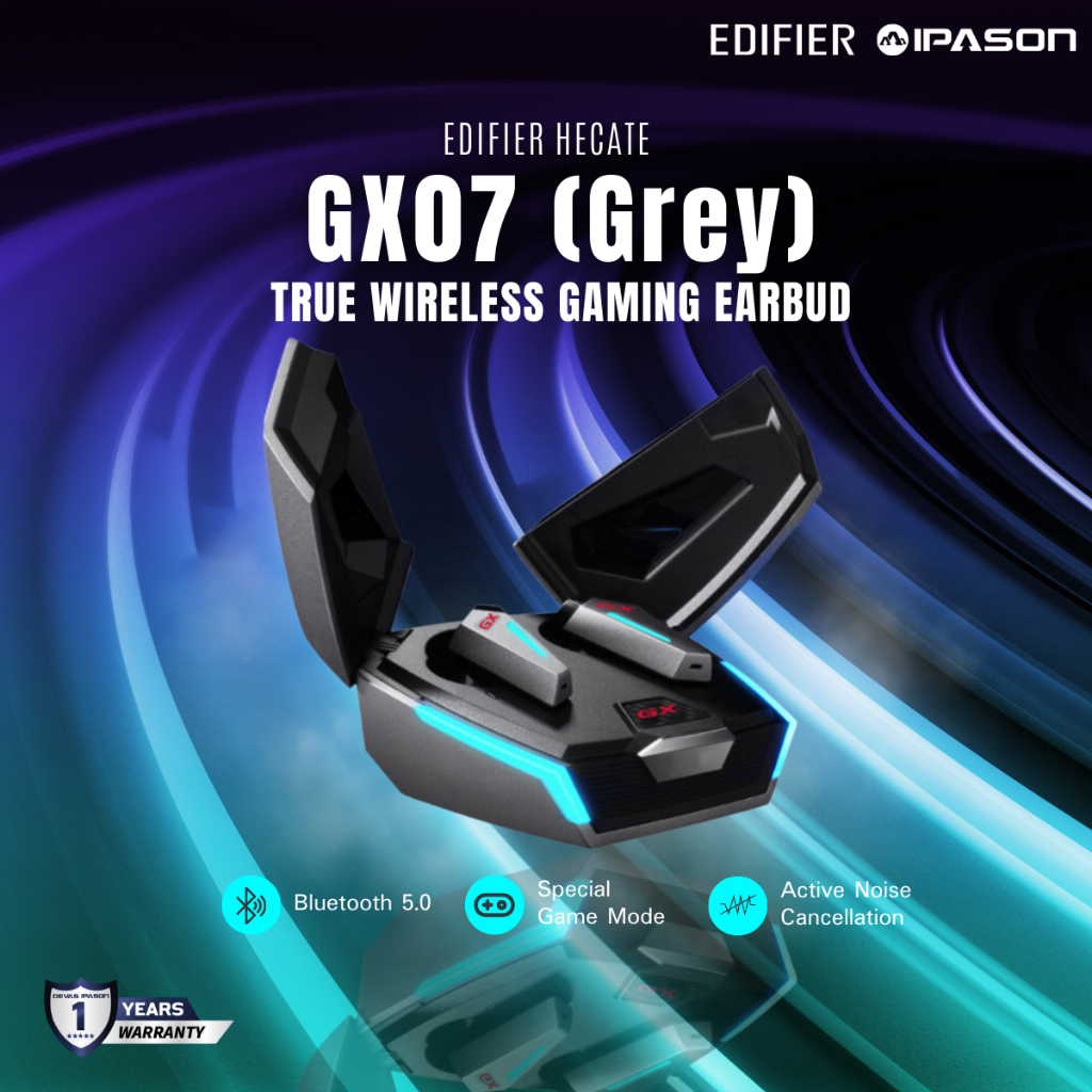 EDIFIER HECATE รุ่น GX07 GREY/YELLOW & HECATE GX05 GREY หูฟัง บลูทูธ ไร้สาย เล่นเกม รับประกัน 1 ปี โ