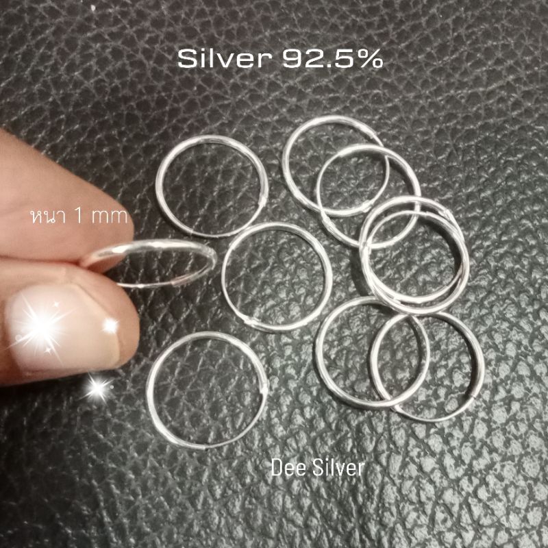 ดีเงิน Dee silver ต่างหูห่วง หลอด เงินแท้925 หนา 1.2 มิล ขนาด8 มิล - 55 มิล จำนวน 1 คู่