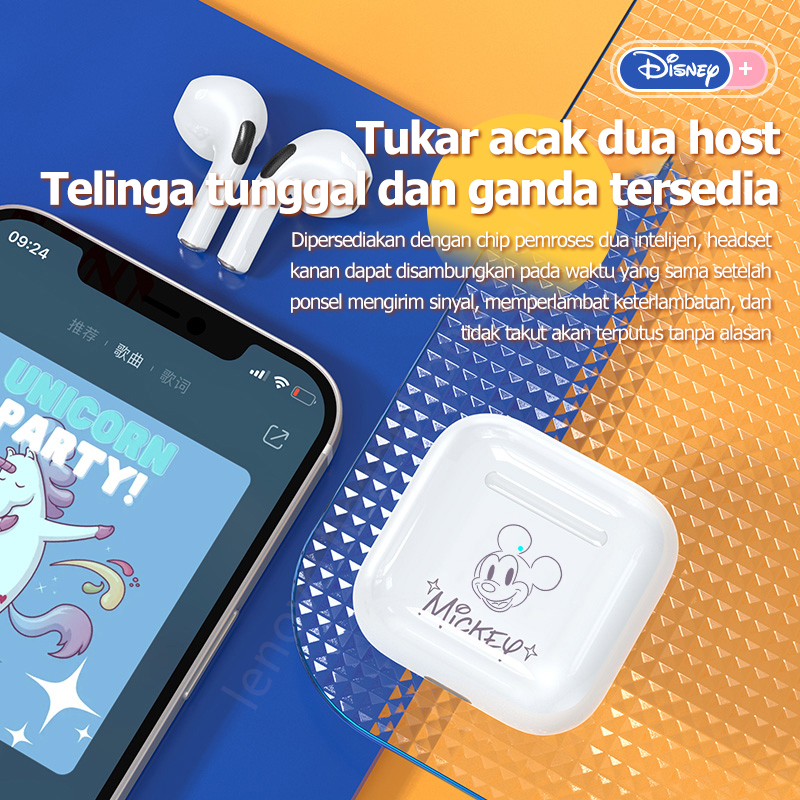 Disney TWS หูฟังบลูทูธ bluetooth 5.3 หูฟังบลูทูธไร้สาย HiFi หูฟังไร้สาย Earphone สําหรับ IOS Android 100%ORI