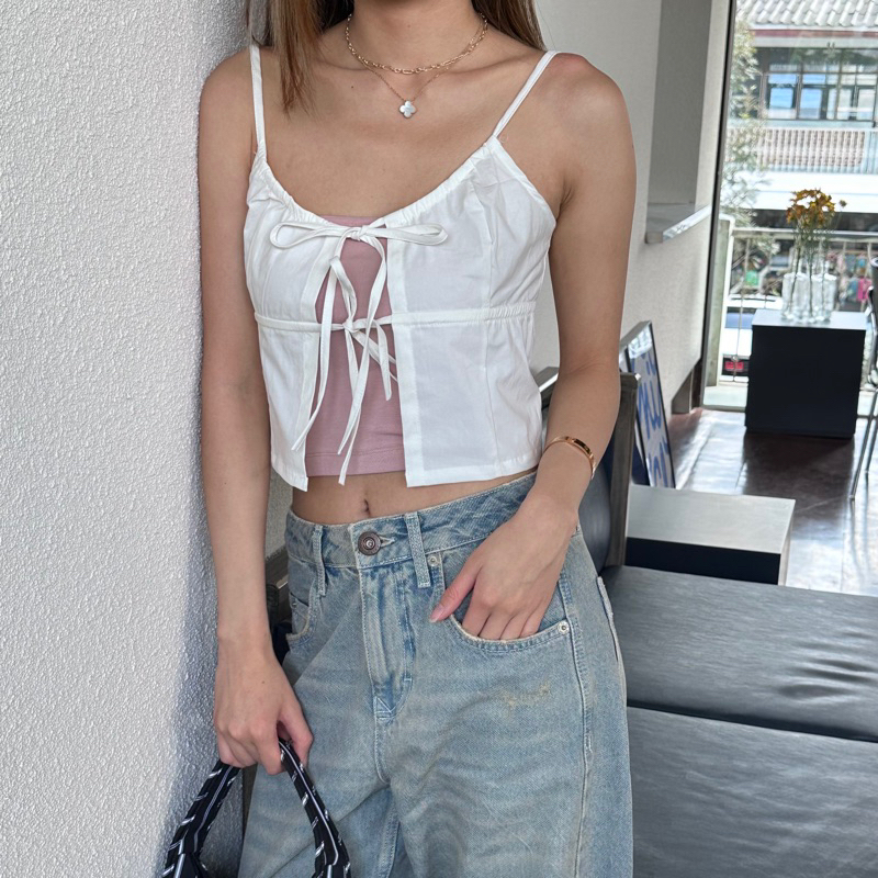 MELT.INMOMENTS BOW TIE Top เสื้อสายเดี่ยวผูกโบว์ (ซื้อผ่าน Shopee Video ลด 30%)