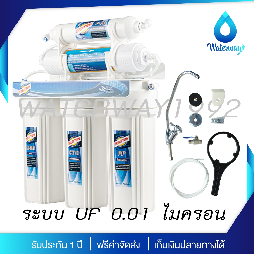 [มีบริการติดตั้ง] TREATTON เครื่องกรองน้ำ 5 ขั้นตอน ระบบ UF ละเอียด 0.01 ไมครอน กรองตะกอน สารเคมี กลิ่น คลอรีน หินปูน