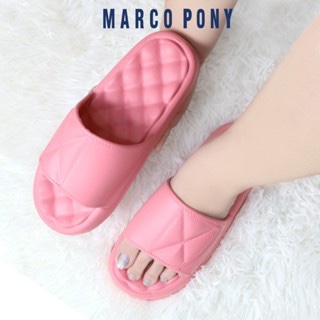 Marco Pony MH9007W รองเท้าแตะส้นหนาผู้หญิง 3cm นุ่มและเสริมความสูง รองเท้าผู้หญิงแฟชั่น กันลื่น สีลูกกวาด สําหรับสตรี