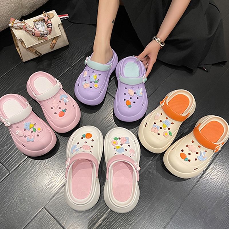 Luckkyshoesจัดส่งไว รองเท้าแตะแฟชั่น หัวโต เพิ่มความสูง สีสันสุดน่ารัก แถมมีติดตัวกา แมทช์ได้ทุกลุคทุกสไตค์ โทนสีเเฟชั่น
