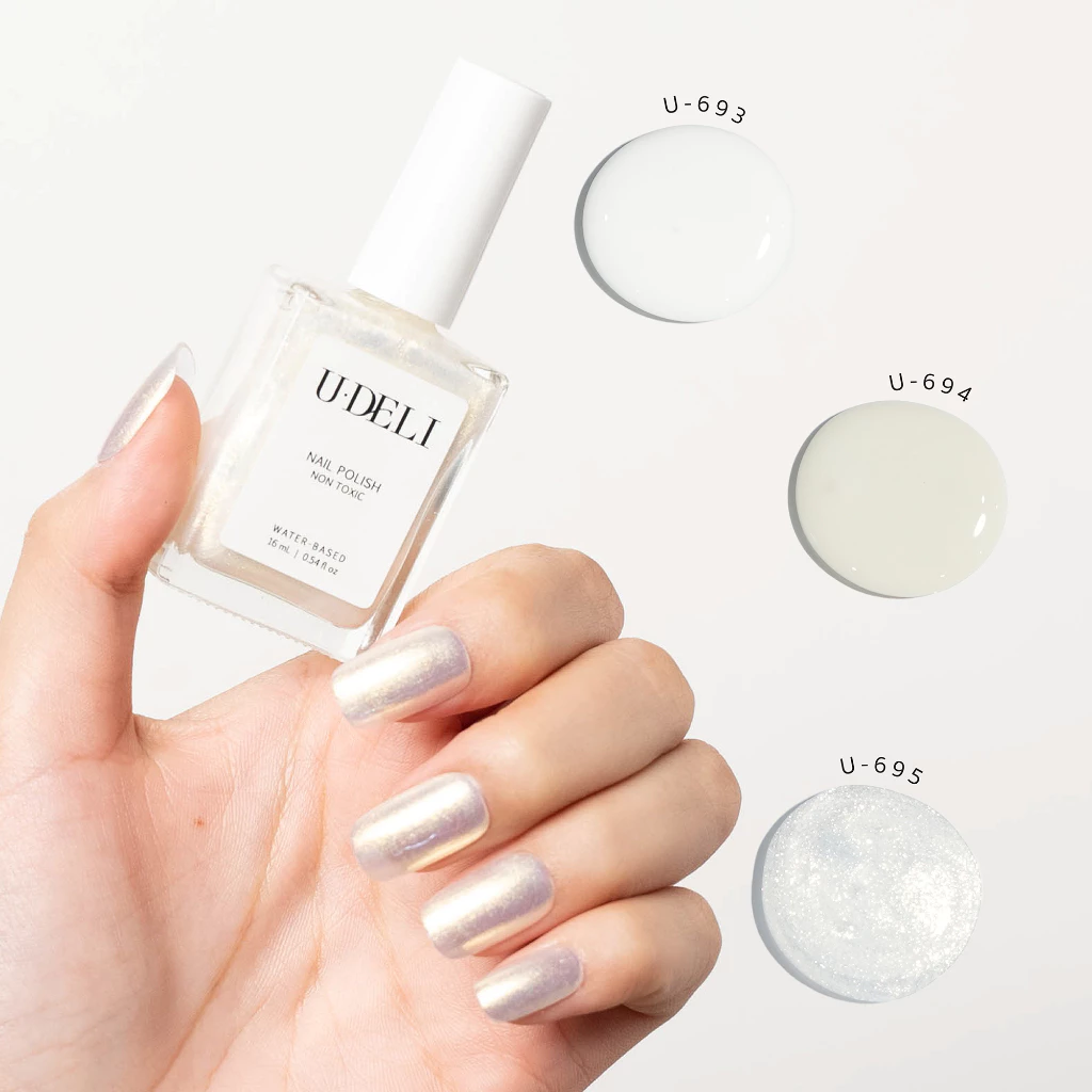 สีทาเล็บกึ่งเจล U-DELI 16ml (ไม่อบ) Vegan Nail Polish White Tone ขาวมุก ขาวผู้ดี สีสวยเงางาม Group