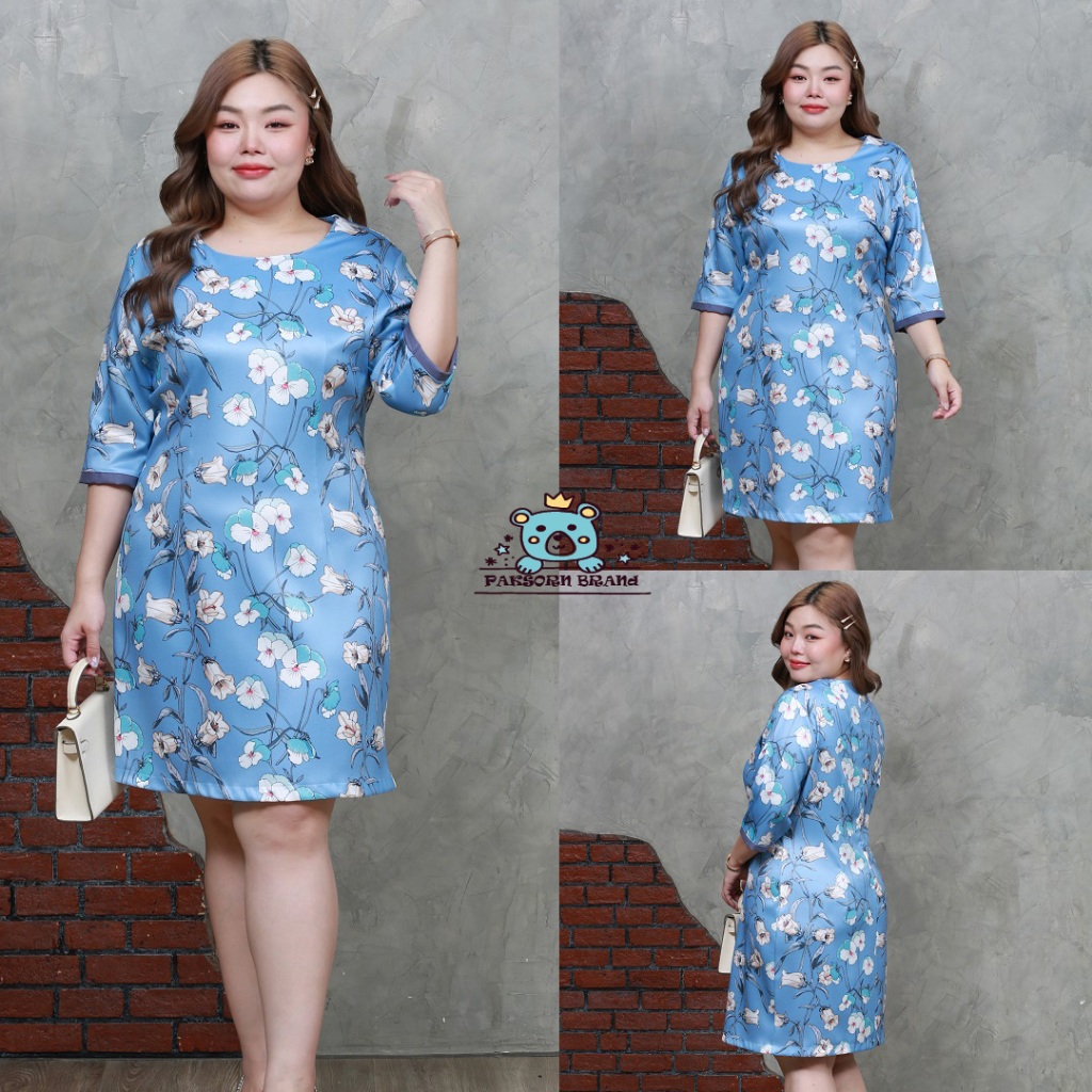 เดรสใส่ทำงาน สาวไซส์อวบ อก 42"44"46"&48" (ชุดตัดเย็บจากทางร้าน)
