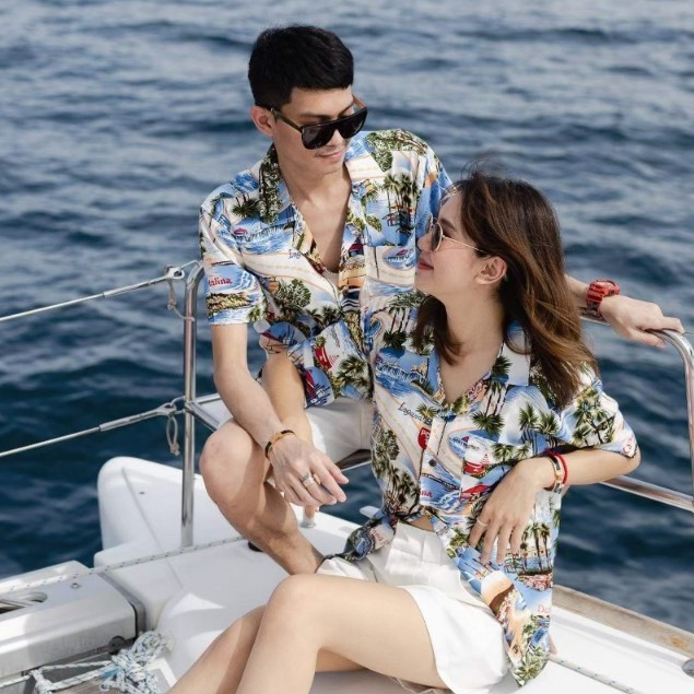 ROAMING HR09 เสื้อฮาวาย ผ้าเรยอนญี่ปุ่น เสื้อครอบครัว Rayon Hawaiian Shirts (California-แคลิฟอเนียร์