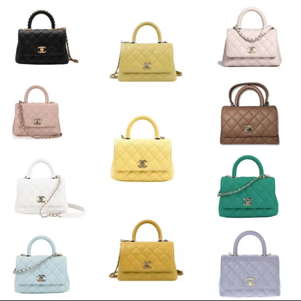 Chanel/mini/calfskin/handbag/crossbody bag/AS2215/แท้100%