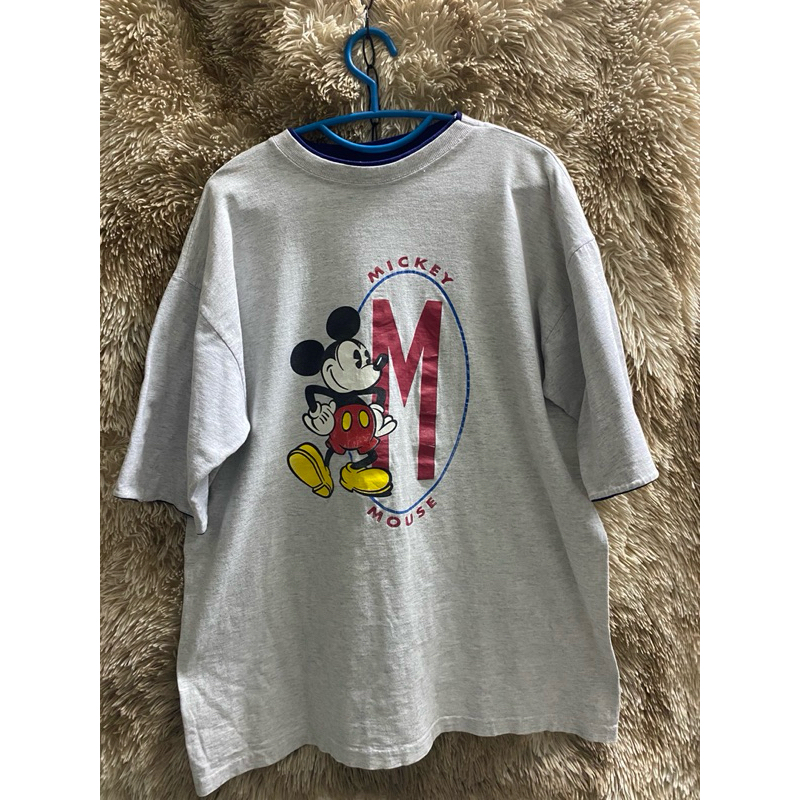 เสื้อยืดDisney Mickey Mouse ลิขสิทธิ์แท้ มือสองDisney Mickey Mouse Vintage T Shirt Size Large Tee 90s Single Stitch