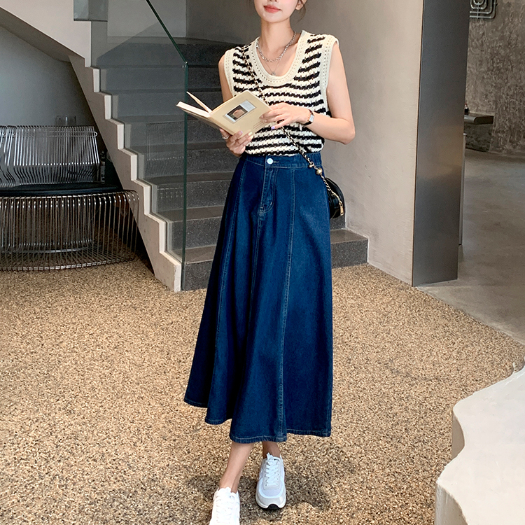 Beautified กระโปรงยีนส์สาวอวบ เอวยางยืด กระโปรงสาวอวบV41 - รูปที่ 3