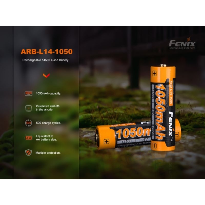 ARB-L14-1050 RECHARGEABLE 14500 LI-ION BATTERY for LD12R