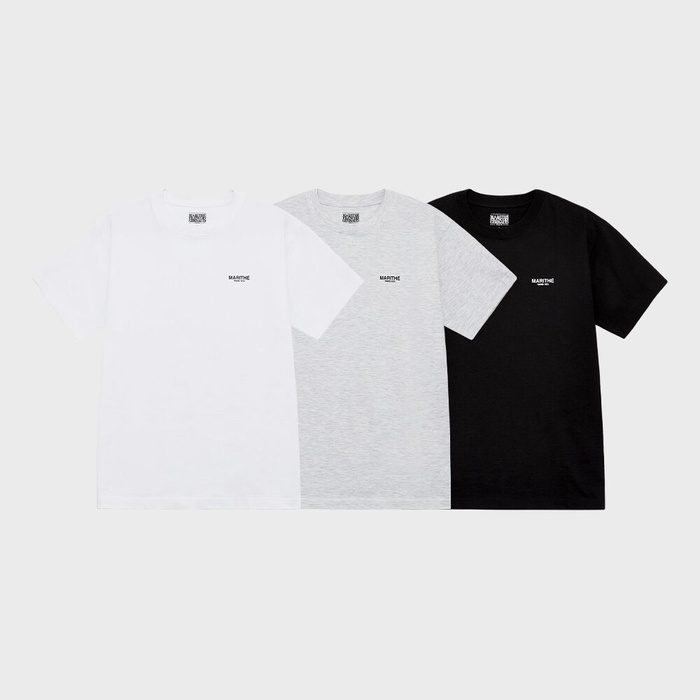 พร้อมส่ง marithe pack 3 logo tee