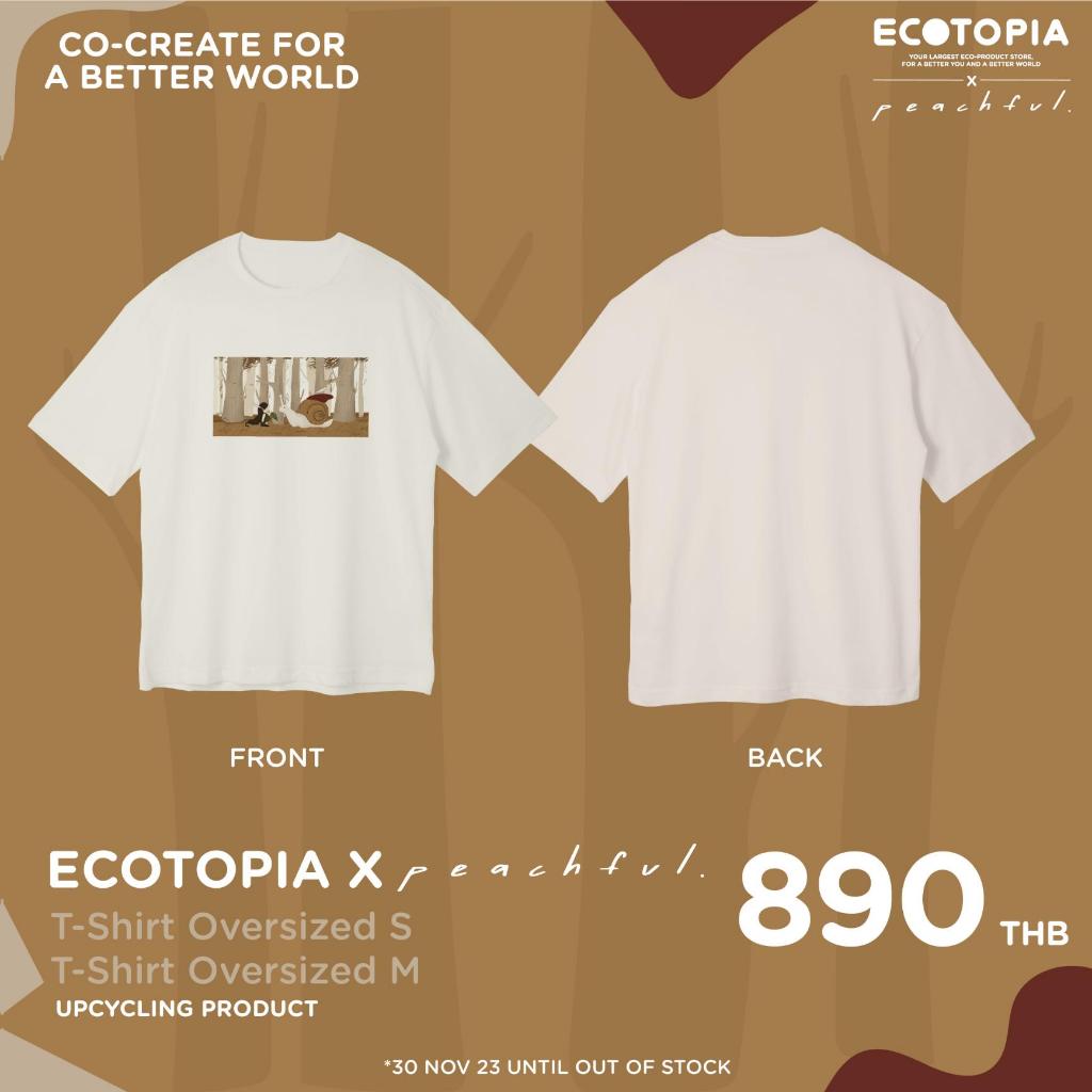 ECOTOPIA x Peachful T-Shirt Oversized เสื้อยืด Oversize